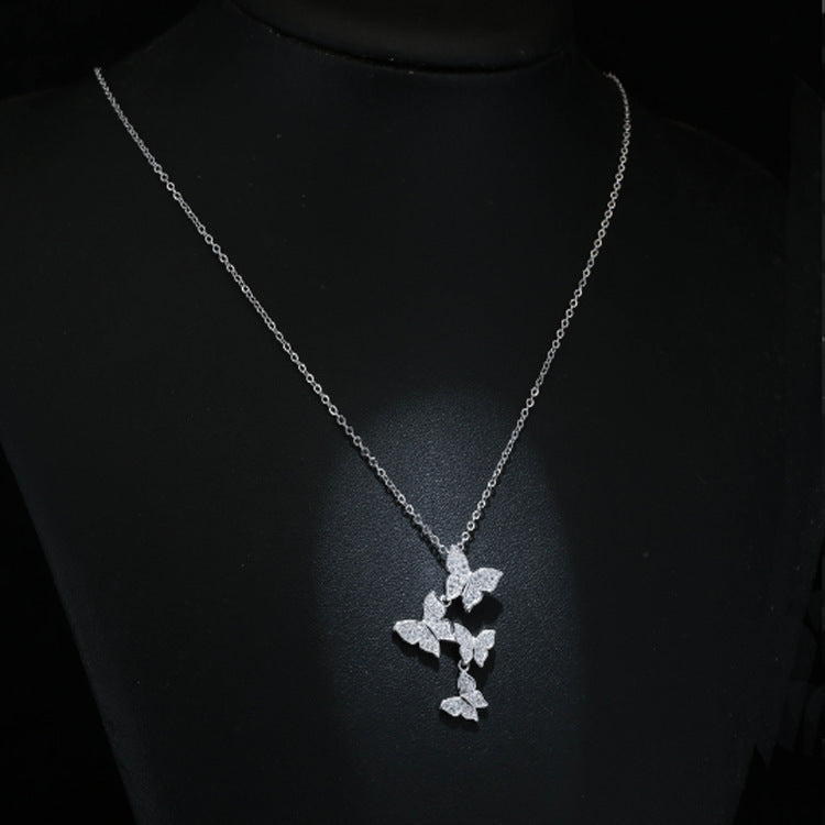Butterfly and diamond necklace