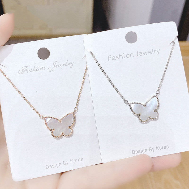 Women's Cute Diamond Bowknot Necklace Clavicle Chain