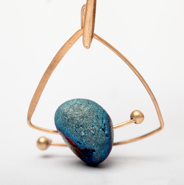 Vintage Natural Crystal Stone Earrings