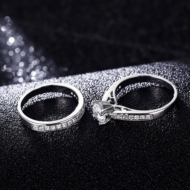 Pure copper inlaid zirconium ring