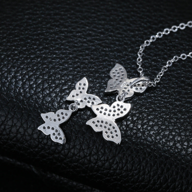 Butterfly and diamond necklace