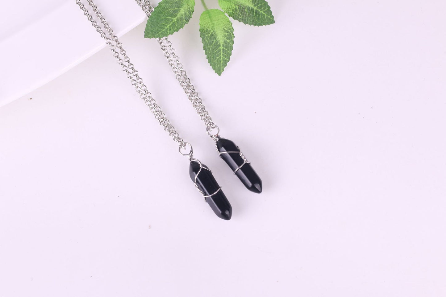 Hexagonal Crystal Agate Bullet Pendant Necklace