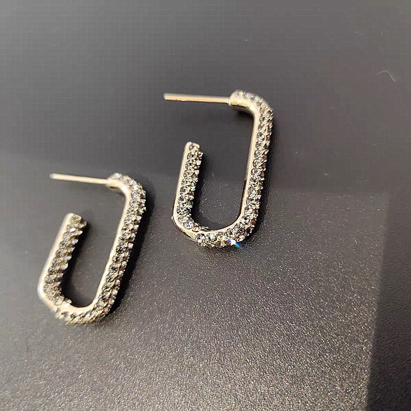 All-Match Oval Small Hoop Earrings Net Red Earrings