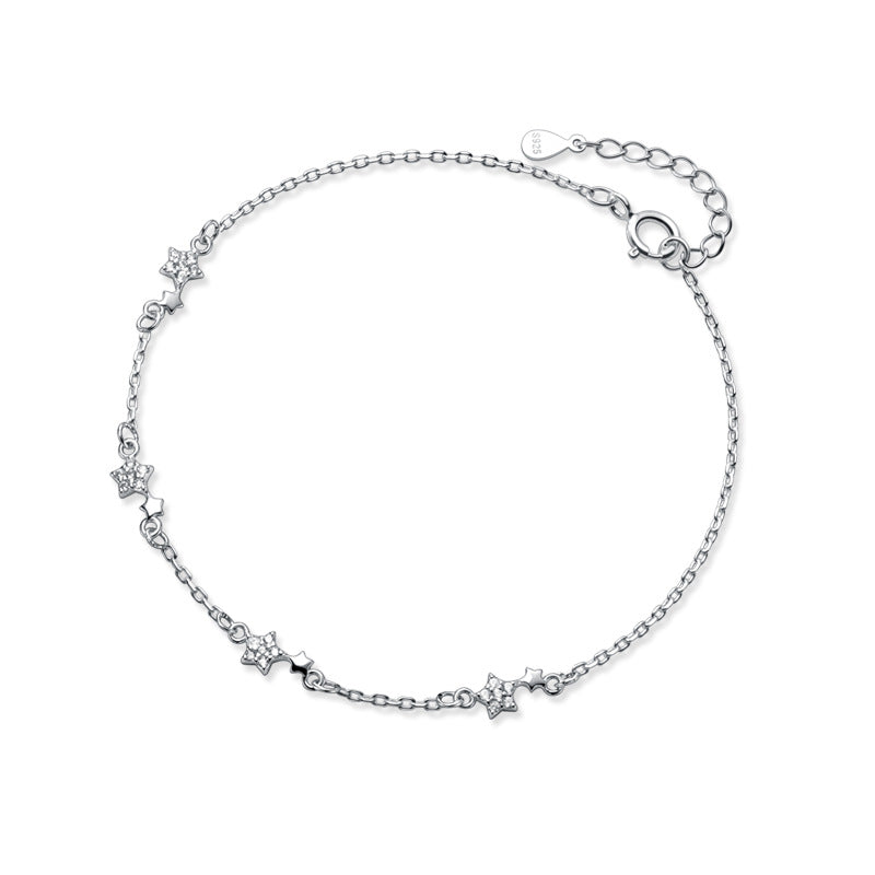 Petite five-pointed star diamond bracelet