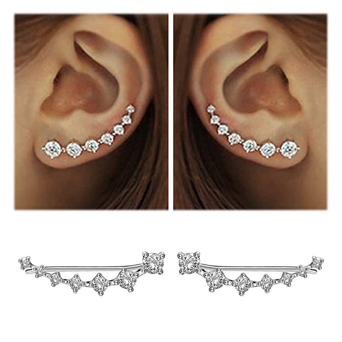 Row diamond earrings