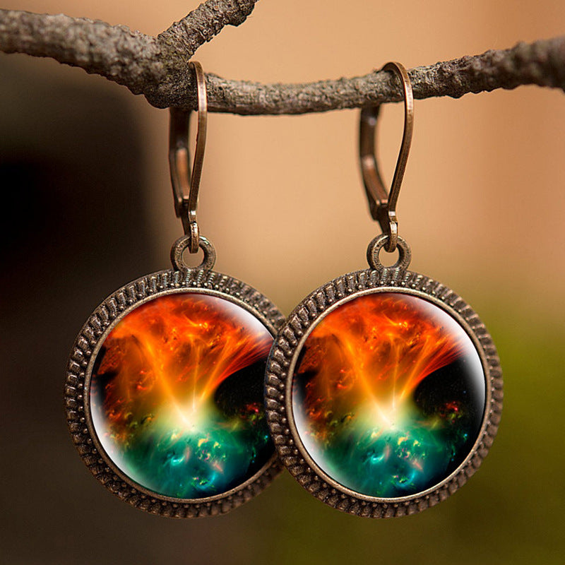 French Time Stone Star Maple Earrings