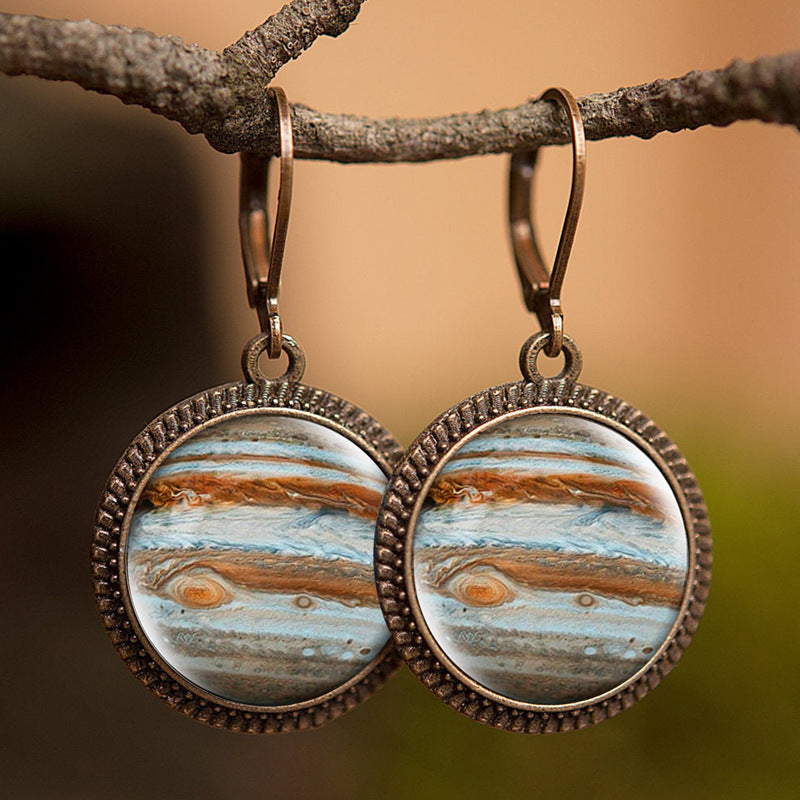 French Time Stone Star Maple Earrings