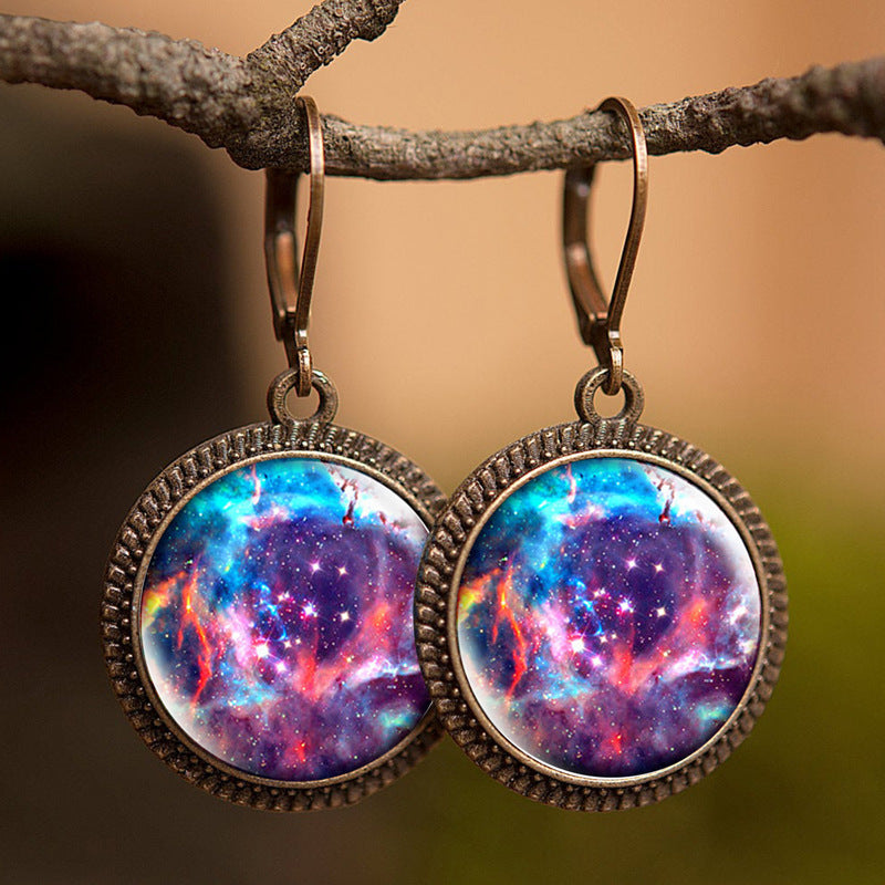 French Time Stone Star Maple Earrings