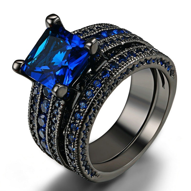 Black Gold Vintage Men's And Women's Ring Set