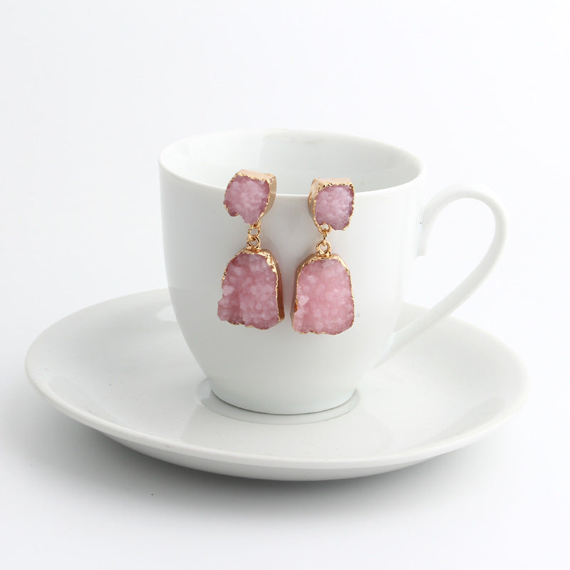 Personalized New Imitation Natural Stone Resin Earrings
