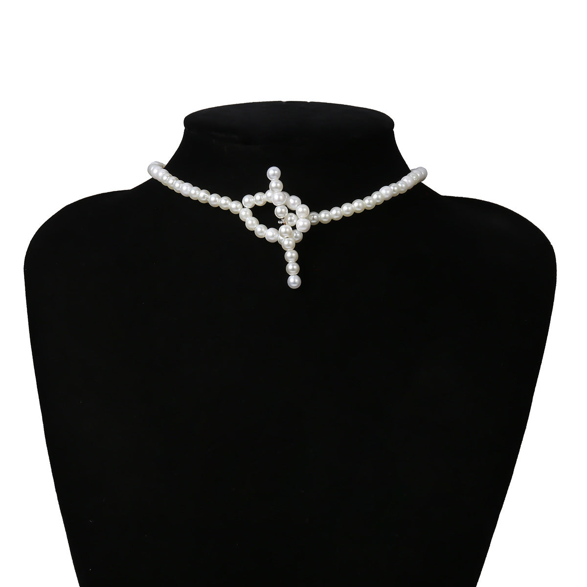 Pearl Geometric Single Layer Necklace