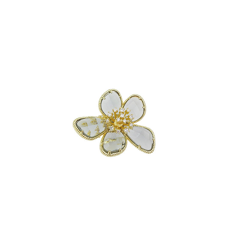 Crystal Petals Exaggerated Ring