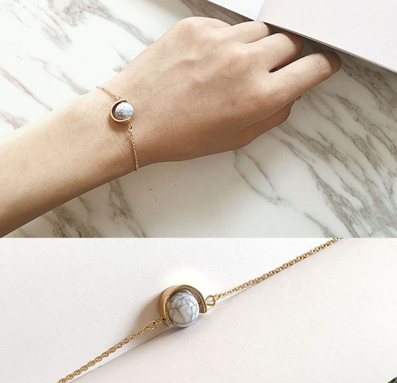 Vintage Bracelet Transfer Bead Bracelet Marble Simple Bead Bracelet Female