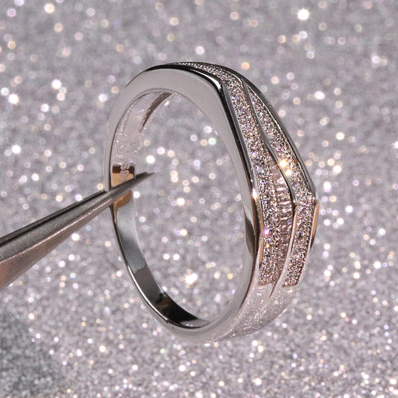 Double Crown Micro Set Diamond Ring