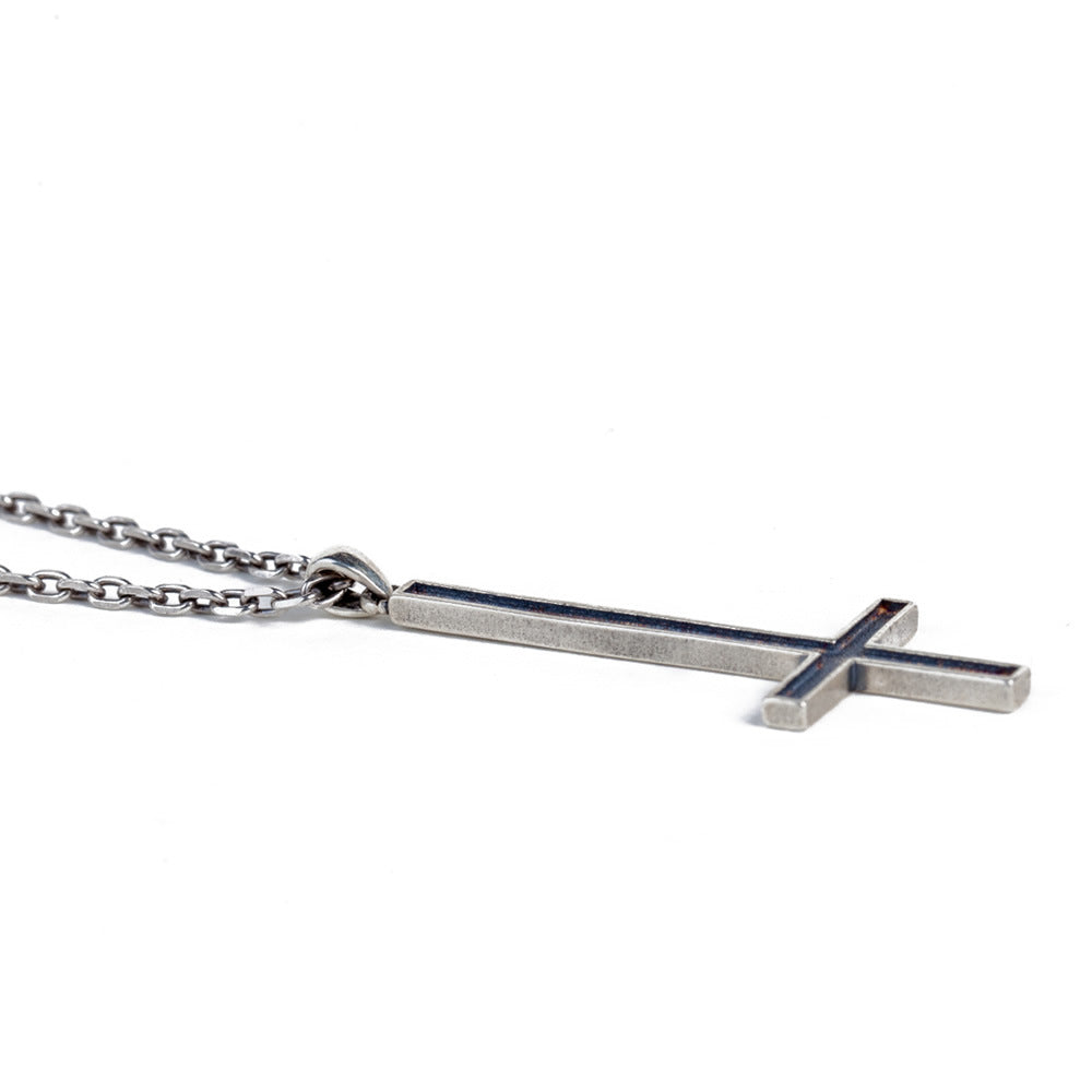 Sterling Silver Inverted Cross Gothic Punk Pendant