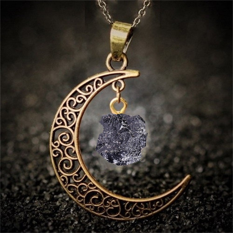 Natural Stone Crystal Necklace Vintage