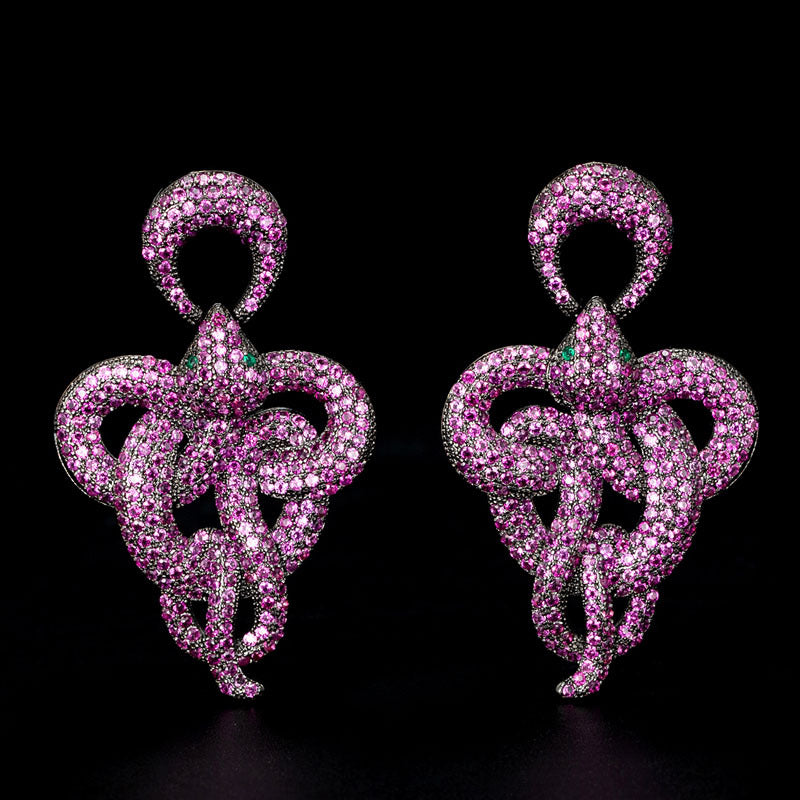 Snake Stud Earrings Gothic Style Big Earrings
