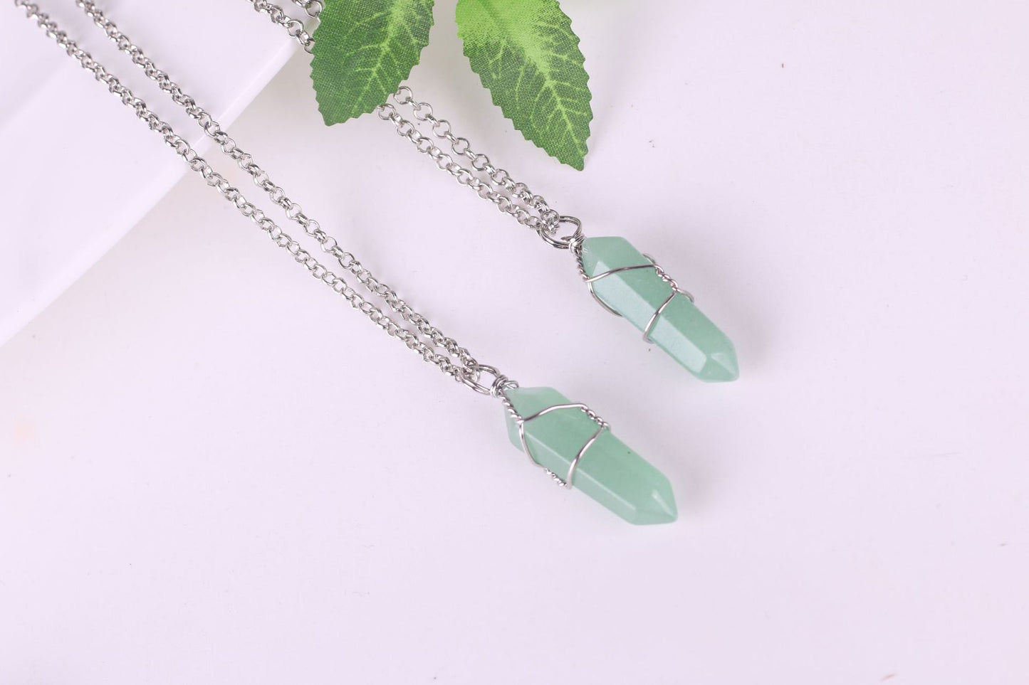 Hexagonal Crystal Agate Bullet Pendant Necklace