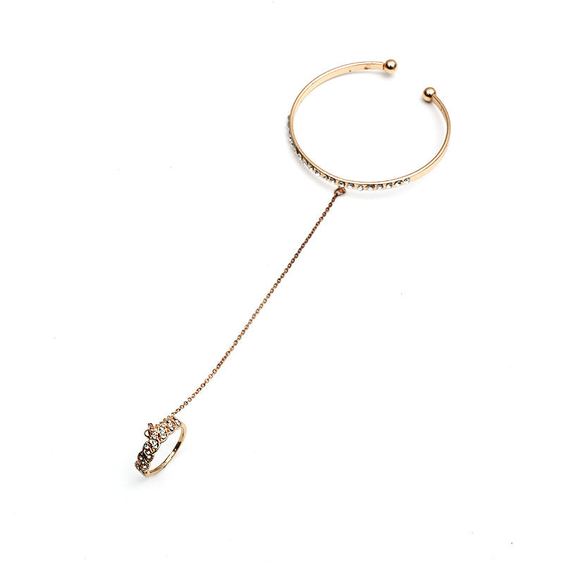 Retro Cold Wind Diamond Bangle Ring One-piece