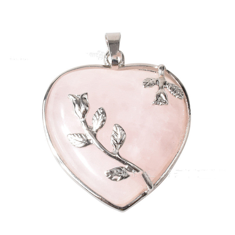 Natural stone crystal pendant necklace