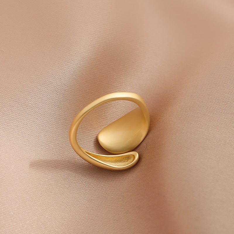 Fashion Personality Highend Sense Matte Gold Cold Wind Ring