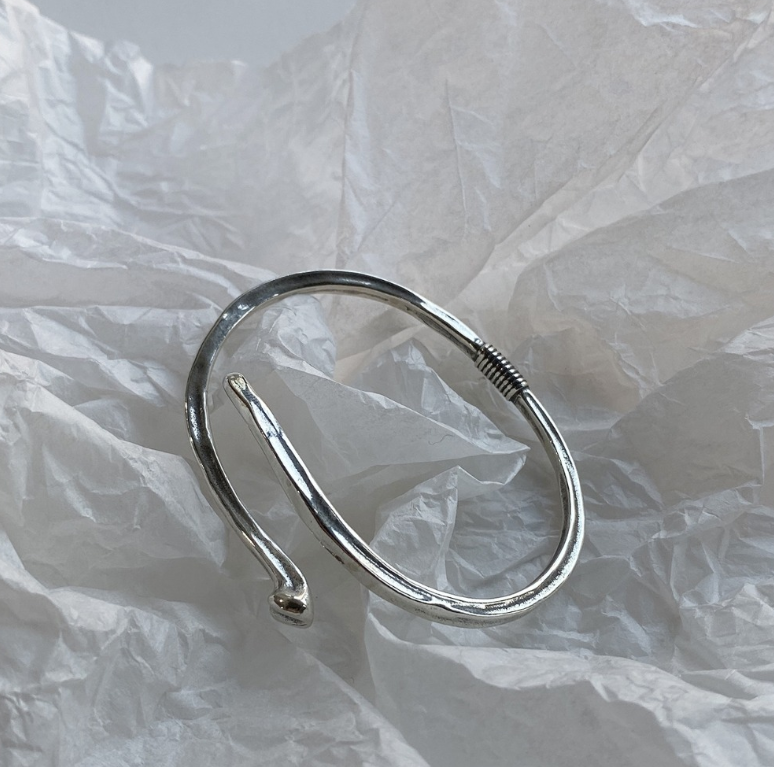 Simple plain silver bracelet