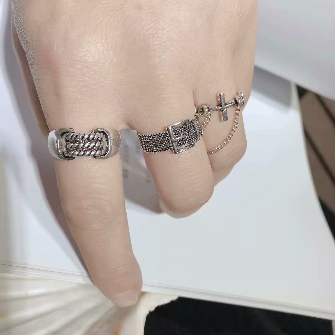 Fashion Creative Simple Belt Cross Ring