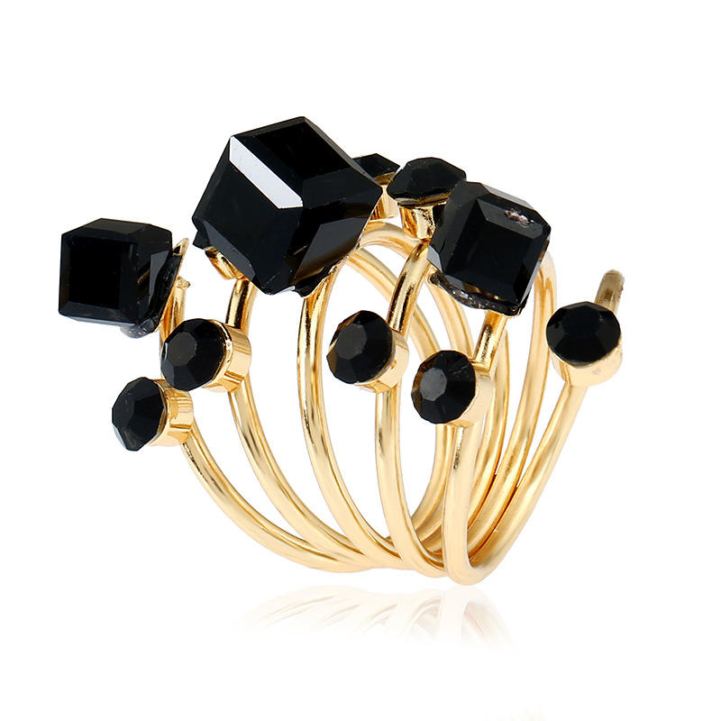 Crystal Ring Exaggerated Large Spring Ring rings for women