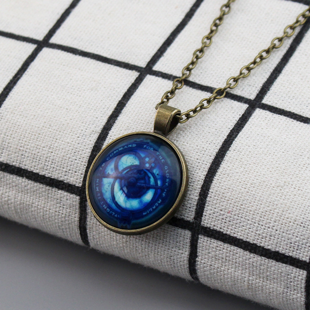 Time Stone Necklace Pendant Retro Hip Hop