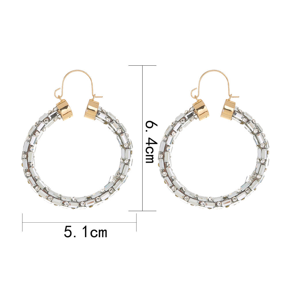 Exaggerated Trend, Thin Ear Hoop Hoop Earrings, Multi-color Combination Set Earrings