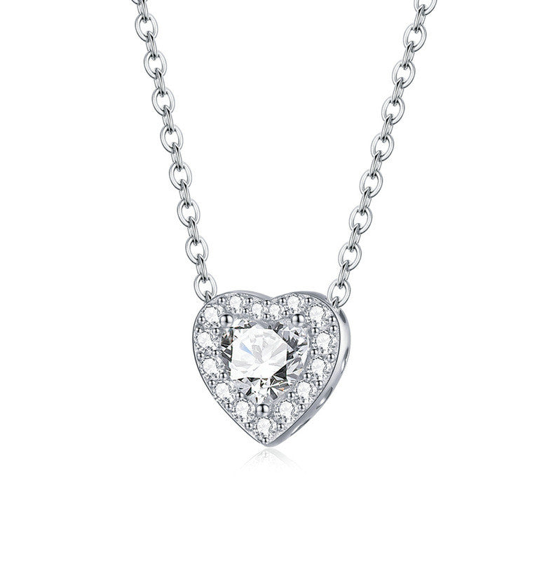 Electroplated Diamond Bright Love Necklace Ring Set