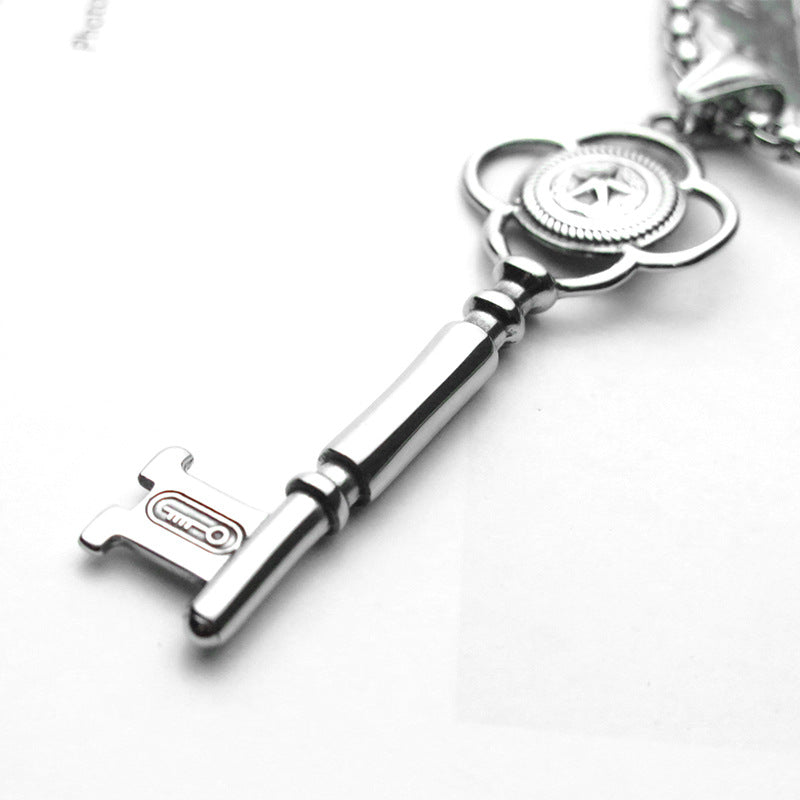 Gothic Key Titanium Steel Pendant Punk Fashionable Stainless Steel Accessory Pendant Fashionable Key Pendant