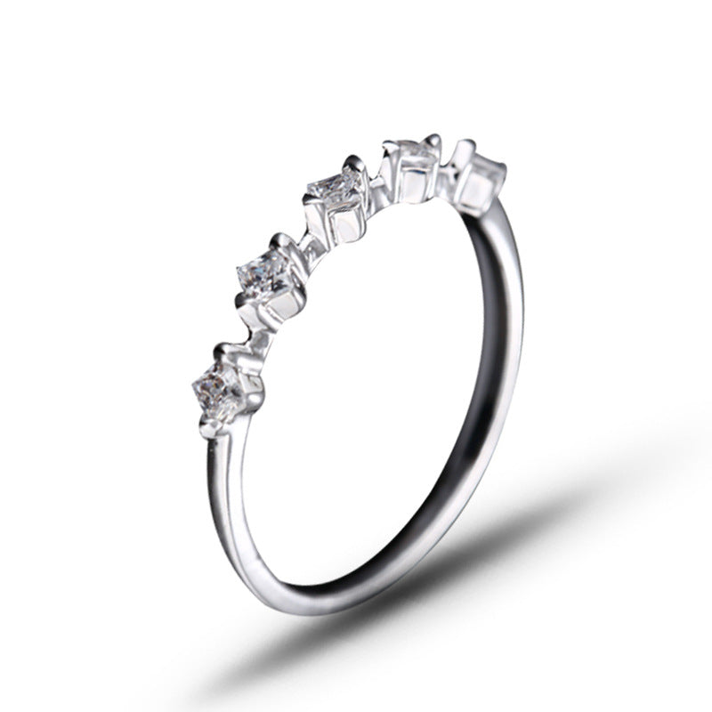 Korean Style Sparkling Square Zircon Ring Stall Source Mixed Batch