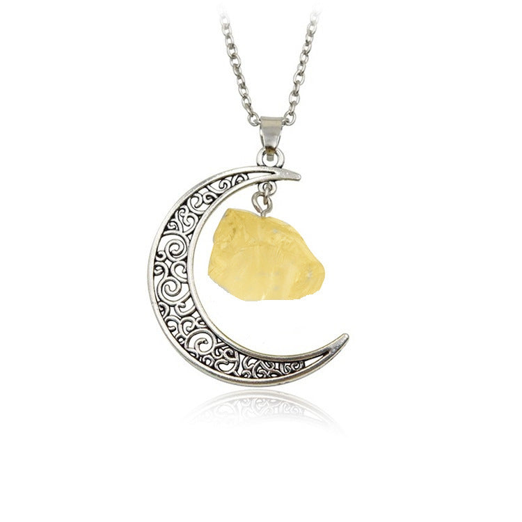 Natural Stone Crystal Necklace Vintage