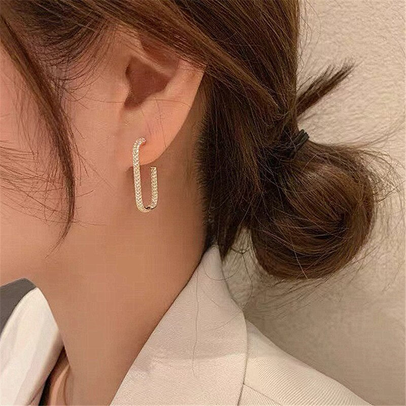 All-Match Oval Small Hoop Earrings Net Red Earrings