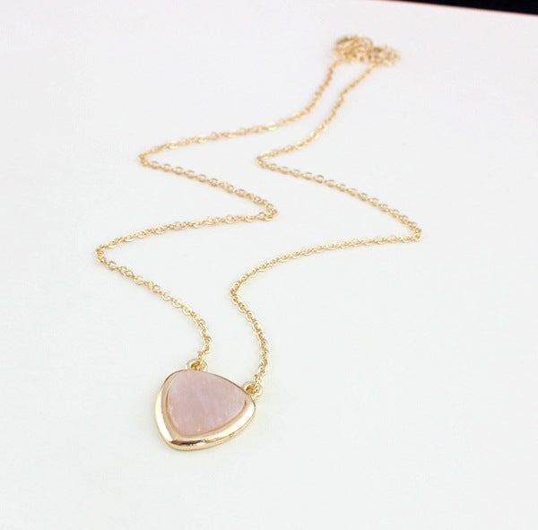 Natural stone heart necklace