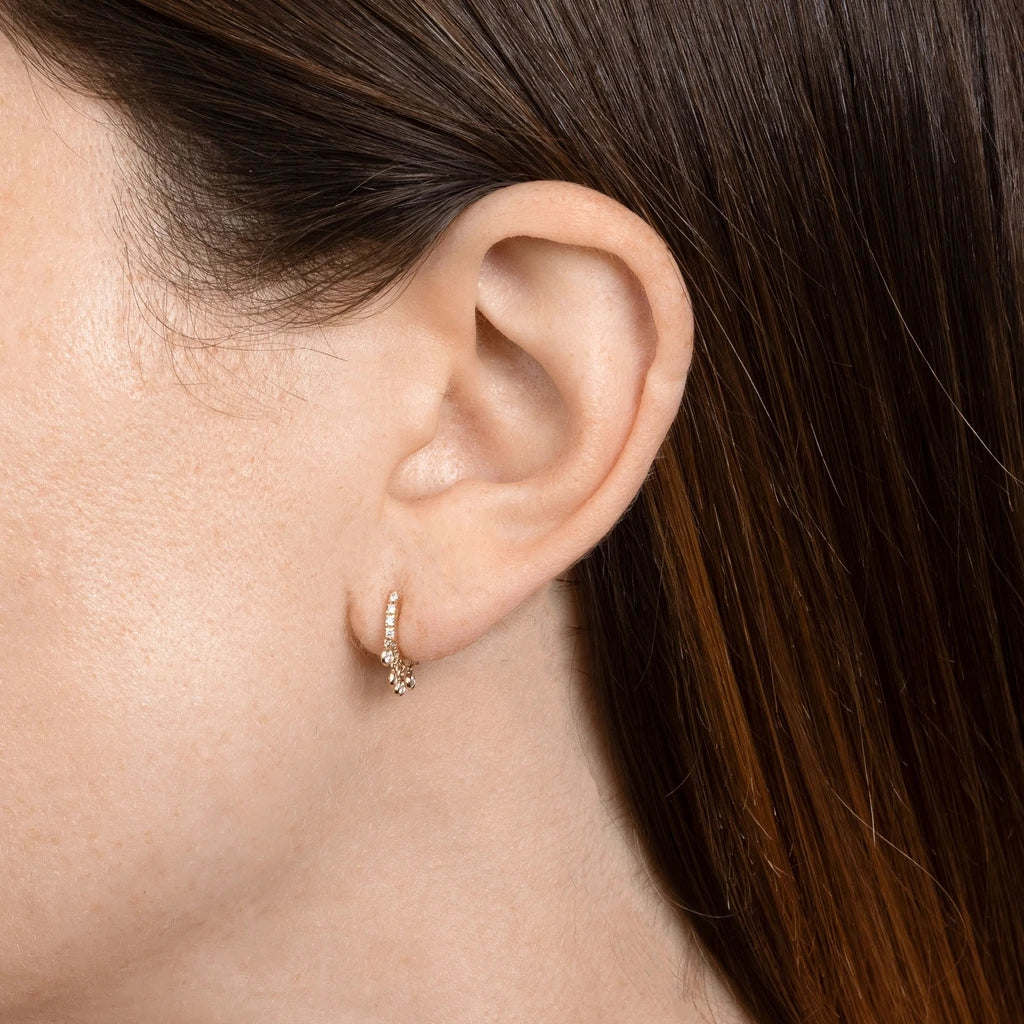 Multilayered Ring Earrings With Pearl Microzircon Earrings