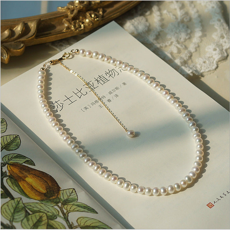 Handmade Natural Pearl Sterling Silver Necklace