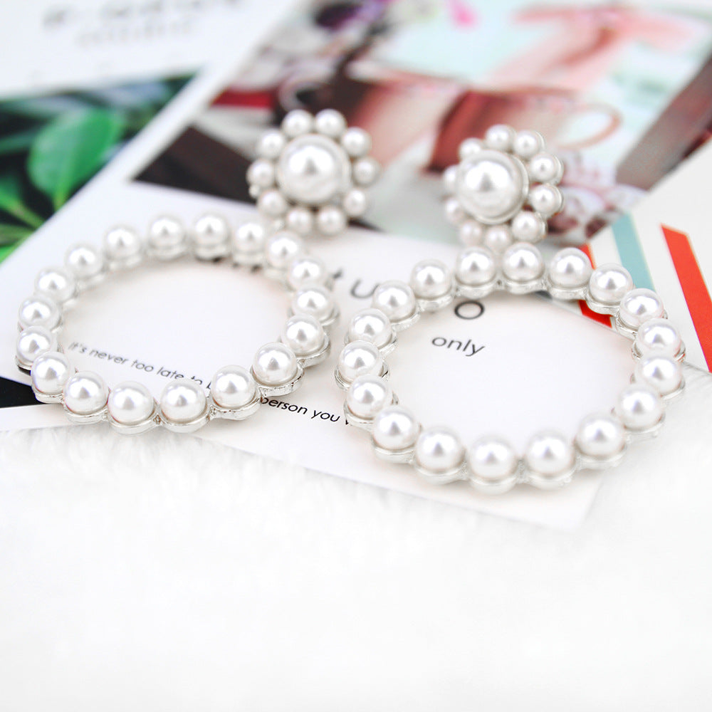 Pearl Geometric Exaggerated Earrings