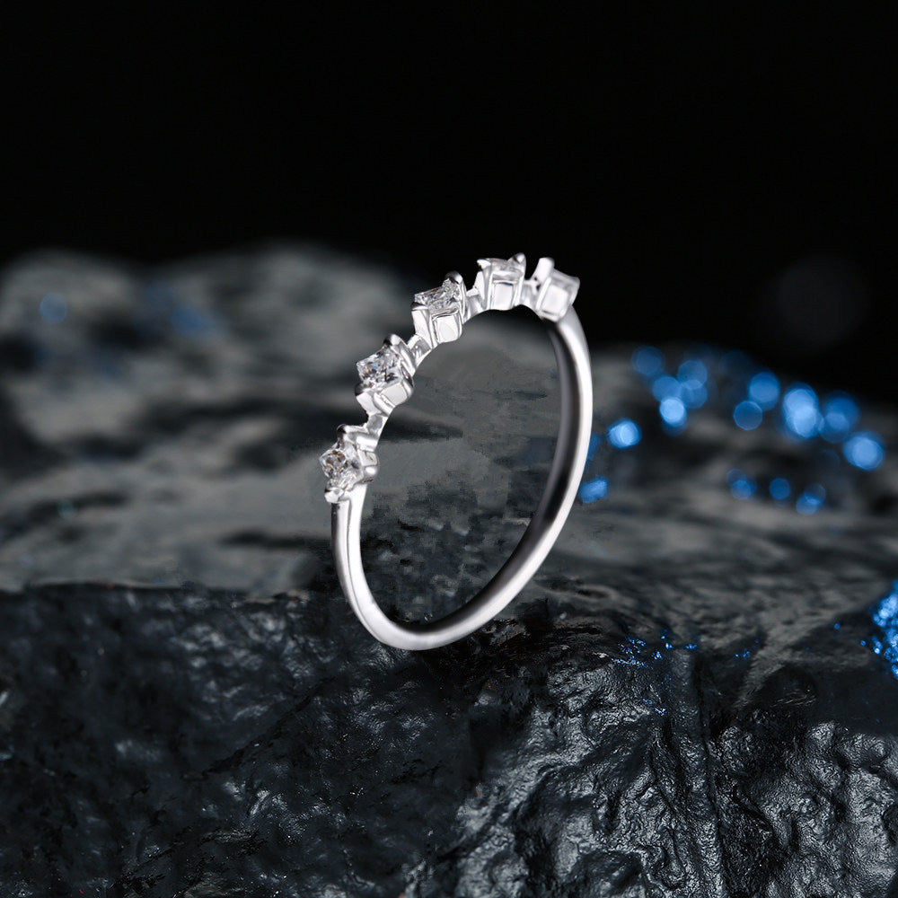 Korean Style Sparkling Square Zircon Ring Stall Source Mixed Batch