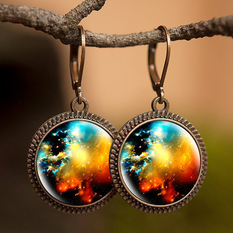 French Time Stone Star Maple Earrings