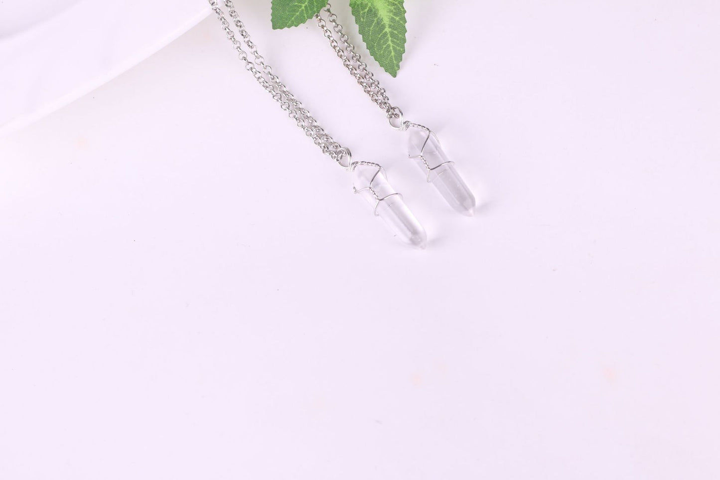 Hexagonal Crystal Agate Bullet Pendant Necklace