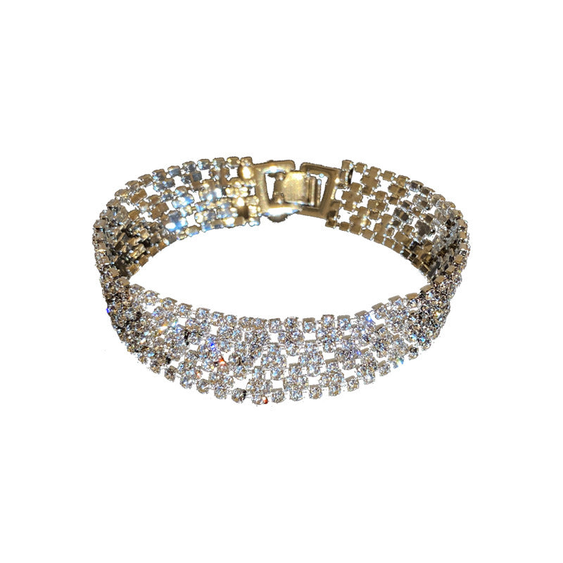 Women's Full Diamond Wide Version All Match Temperament Bracelet
