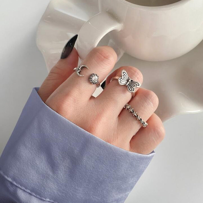 Knuckle Ring Creative Boho Style Hollow Knuckle Ring Set Of 9