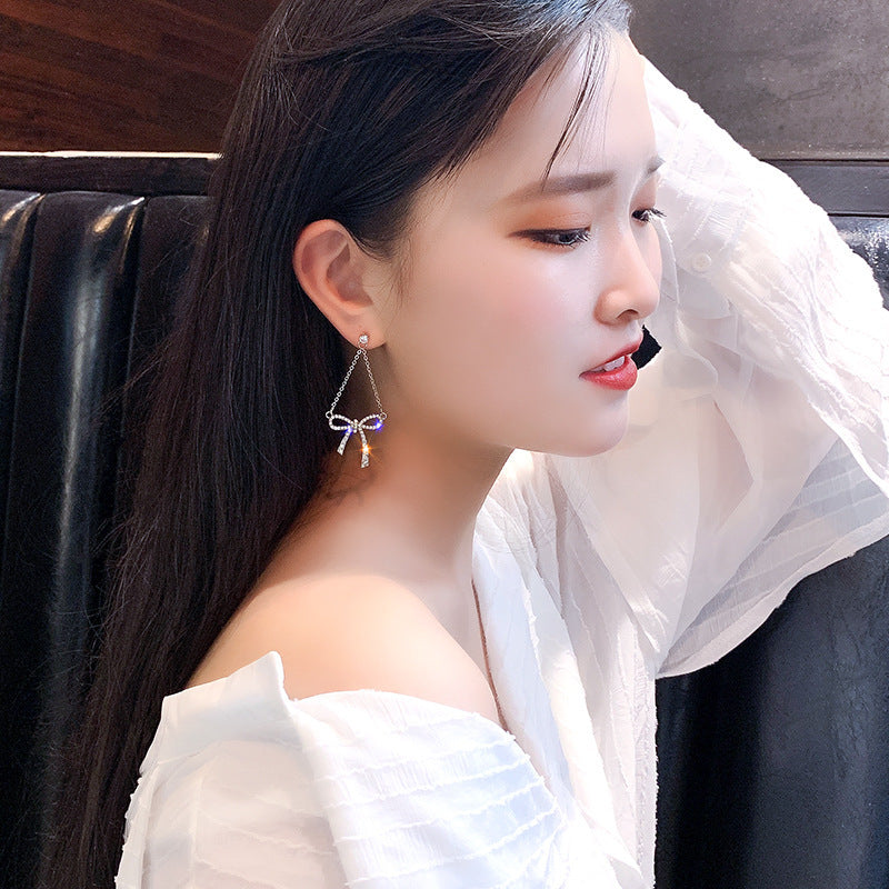 Diamond Zircon Bow Earrings
