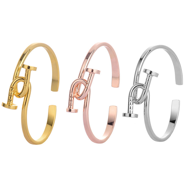 Rose Gold oval bangle bracelet