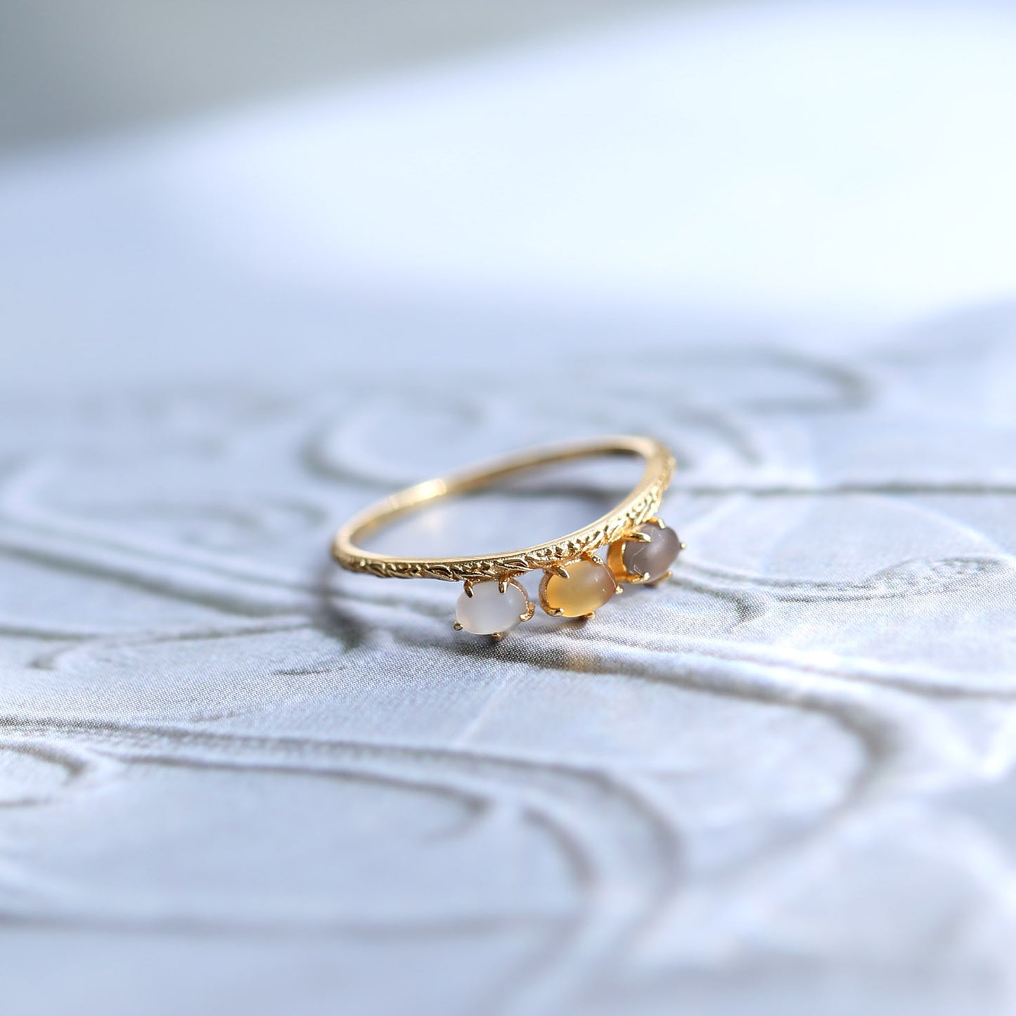 White Crystal Citrine Ring