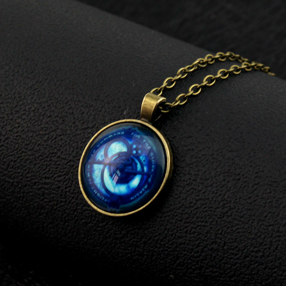 Time Stone Necklace Pendant Retro Hip Hop