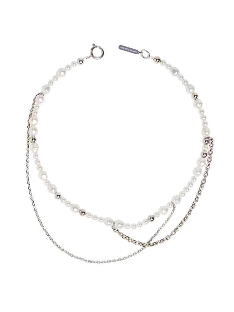 Premium Double Layer Cross Pearl Necklace