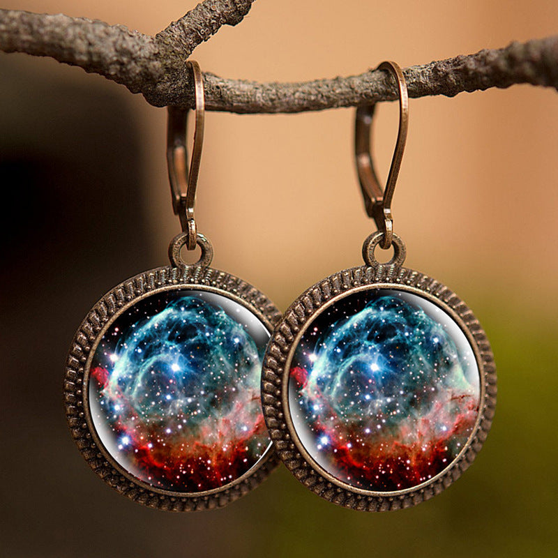 French Time Stone Star Maple Earrings